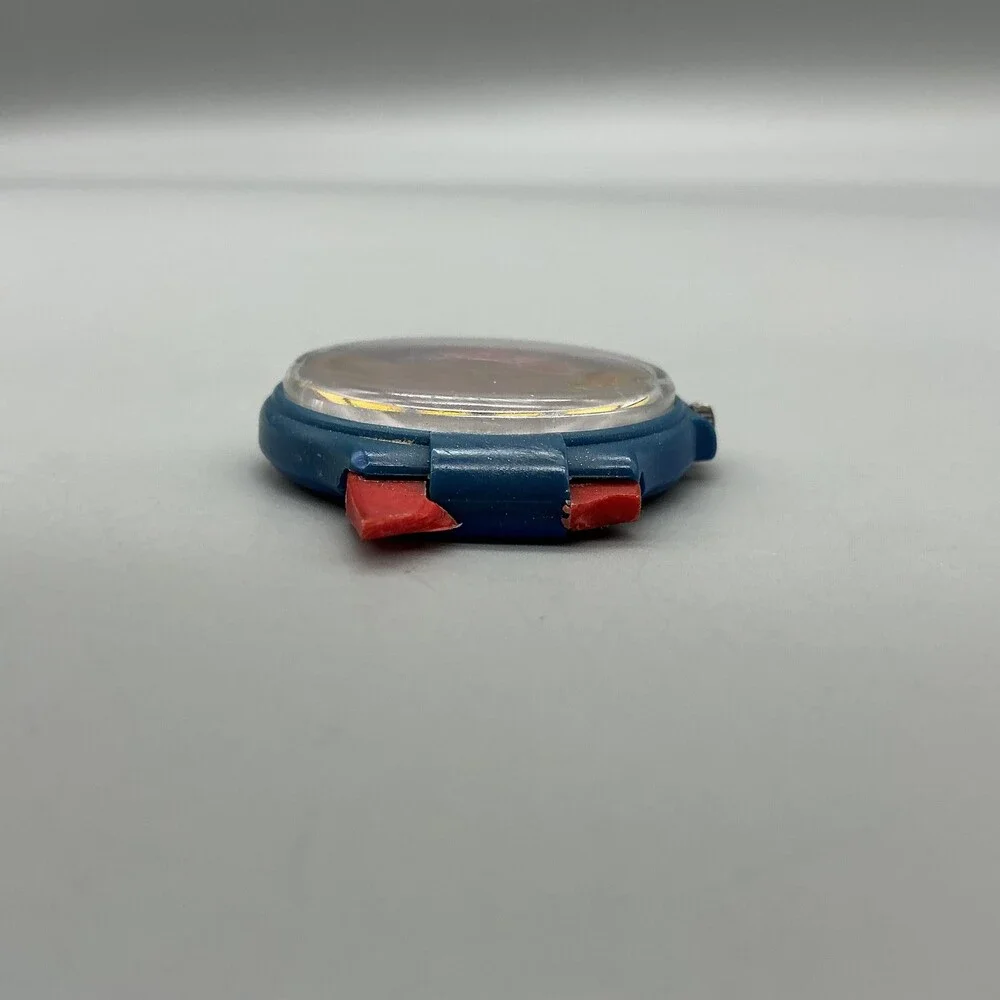 Vintage Swatch Coca-Cola Mens Watch 34mm 1990's Swiss Blue BROKEN BAND